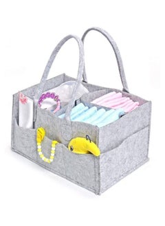 BLOOMING TIME Diaper Caddy Organiser Portable Felt Diaper Nappy Toys Storage Bag Nursery Nappy Changing Organiser for Mom Newborn Kids Baby Diaper Caddy Baby Wipes Bag  - Image 1