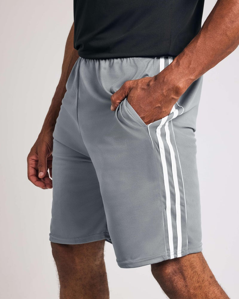 REALESSENTIALS Real Essentials 5 Pack: Men’s 9" Mesh Shorts – Athletic Gym, Workout, Basketball, Running, Casual Lounge Activewear Pockets, Set 5,M - Image 5