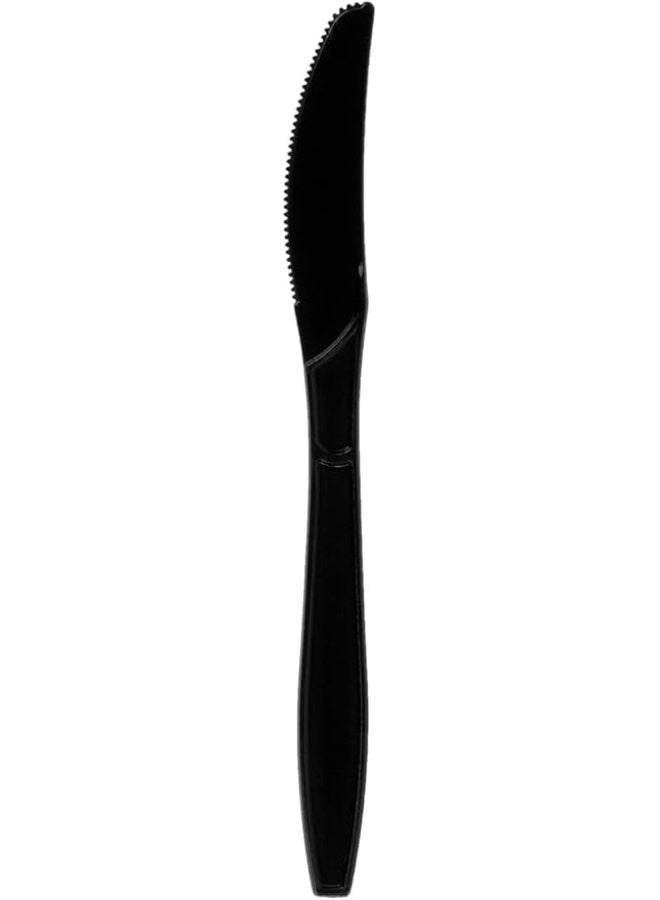 Khaleej Pack 50 Pcs heavy duty plastic knife Black - Image 1