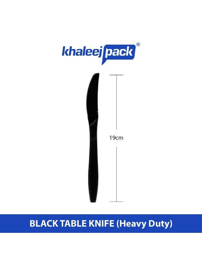 Khaleej Pack 50 Pcs heavy duty plastic knife Black - Image 2