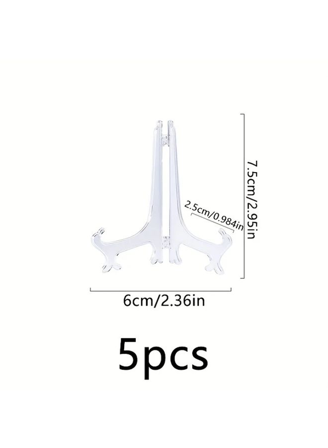5 Pcs Clear Plastic Display Stands 7 Inch For Photos Artwork Home Decor - Image 3