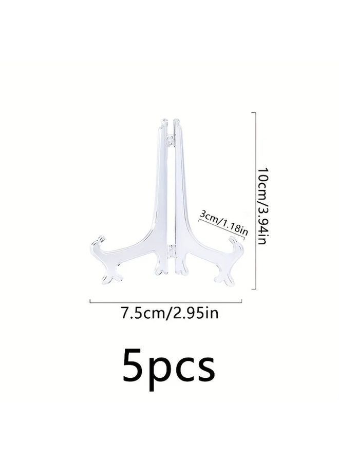 5 Pcs Clear Plastic Display Stands 7 Inch For Photos Artwork Home Decor - Image 5
