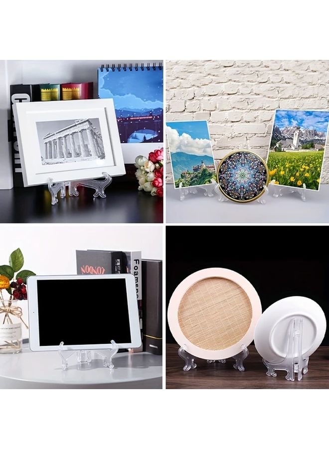 5 Pcs Clear Plastic Display Stands 7 Inch For Photos Artwork Home Decor - Image 2