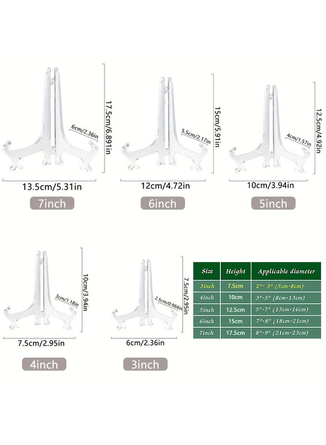 5 Pcs Clear Plastic Display Stands 7 Inch For Photos Artwork Home Decor - Image 4