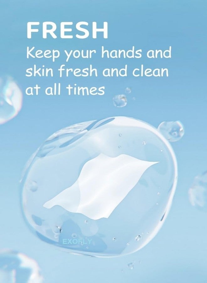 EXOFLY مناديل إكسوفلاي الصغيرة للأطفال، مناديل مبللة لطيفة على البشرة، بدون رائحة ومضادة للحساسية، مناسبة للبشرة الحساسة للبالغين والأطفال والرضع، مناديل جيب محمولة للعناية ببشرة الطفل، عبوة واحدة تحتوي على 64 منديلًا متعدد الاستخدامات - Image 5