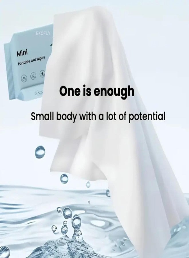 EXOFLY مناديل إكسوفلاي الصغيرة للأطفال، مناديل مبللة لطيفة على البشرة، بدون رائحة ومضادة للحساسية، مناسبة للبشرة الحساسة للبالغين والأطفال والرضع، مناديل جيب محمولة للعناية ببشرة الطفل، عبوة واحدة تحتوي على 64 منديلًا متعدد الاستخدامات - Image 2