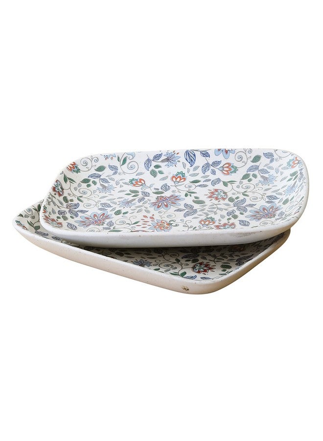 miah decor Miah Décor MD-283 Miah Decor HandcraftedMidsummer Night's Dream Collection- Stoneware Platters -Set of 2 - Image 2