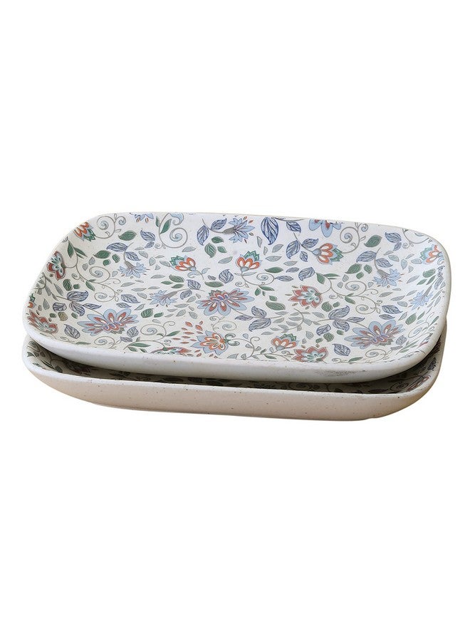 miah decor Miah Décor MD-283 Miah Decor HandcraftedMidsummer Night's Dream Collection- Stoneware Platters -Set of 2 - Image 4