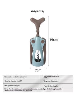 Generic Corkscrew Bottle Opener - Plastic Wine Bottle Opener - Wine Opener - Can Screwdriver-Blue+Dark Brown  - Image 2