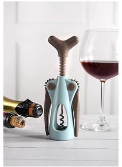 Generic Corkscrew Bottle Opener - Plastic Wine Bottle Opener - Wine Opener - Can Screwdriver-Blue+Dark Brown  - Image 3