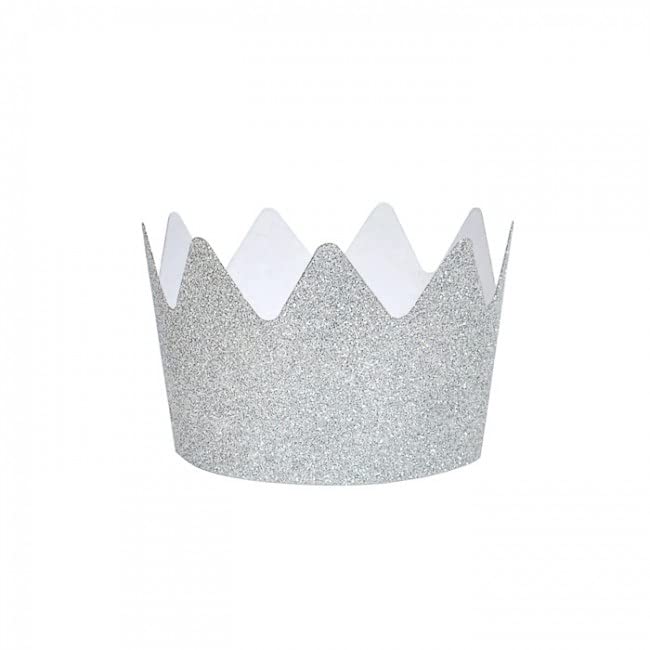 Festiko® Silver Glitter Party Crowns (6 Pcs), Theme Birthday Supplies, Return Gifts for Kids, Gift Accessories, Party Items, Paper Party Crowns/caps/Hats, Party wearables - Image 4