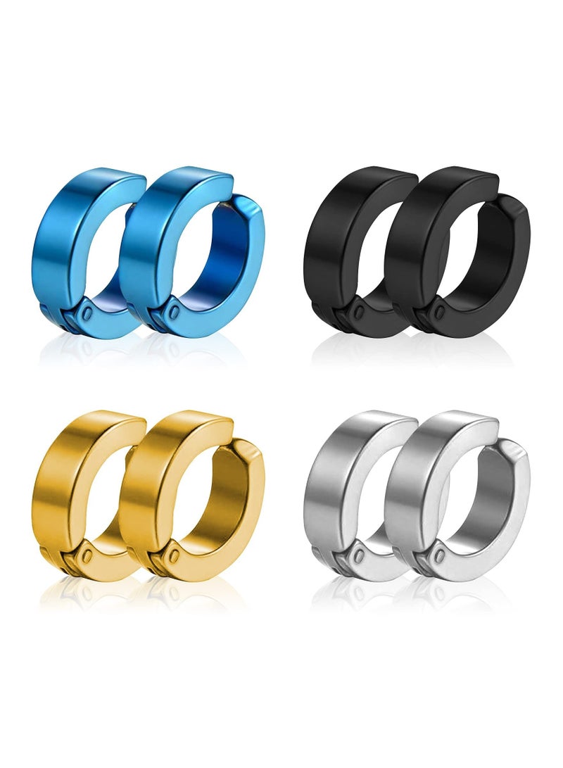 SYOSI 8 Pcs Men Magnet Ear Stud Non Piercing Clip Earrings  - Image 1
