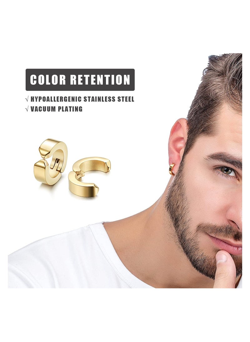 SYOSI 8 Pcs Men Magnet Ear Stud Non Piercing Clip Earrings  - Image 2