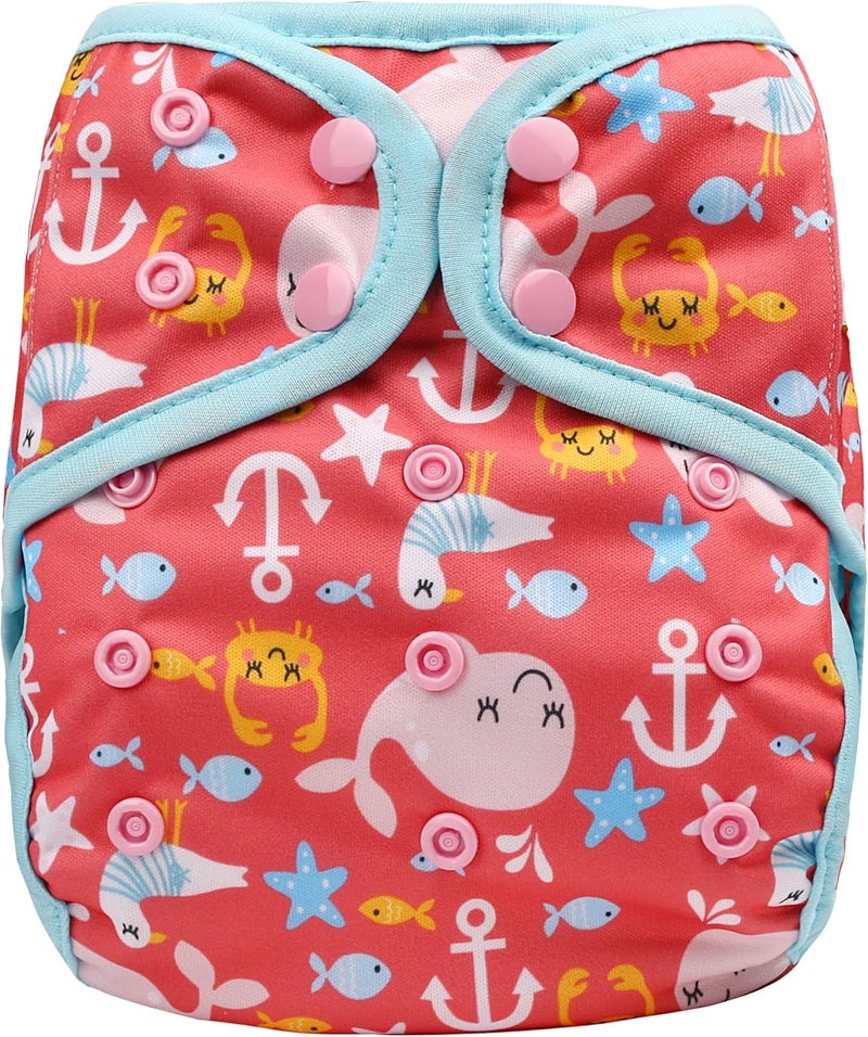 OsoCozy One Size Cloth Diaper Covers - Adjustable Snap Fit & Double Leg Gussets for Baby Boys & Girls from 8-35 Pounds. Use with Prefold, Flat or Fitted Cloth Diapers or Snap-in Inserts. - Image 1