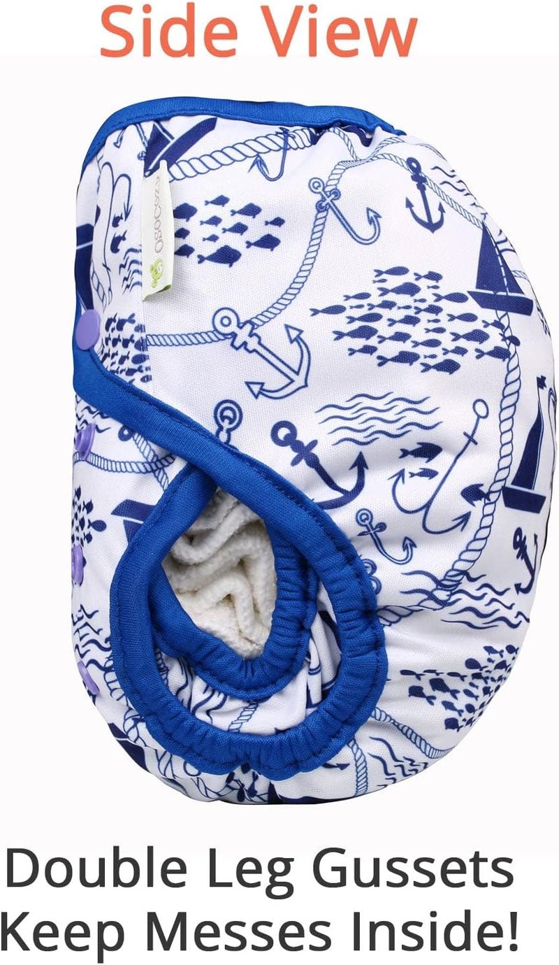 OsoCozy One Size Cloth Diaper Covers - Adjustable Snap Fit & Double Leg Gussets for Baby Boys & Girls from 8-35 Pounds. Use with Prefold, Flat or Fitted Cloth Diapers or Snap-in Inserts. - Image 3