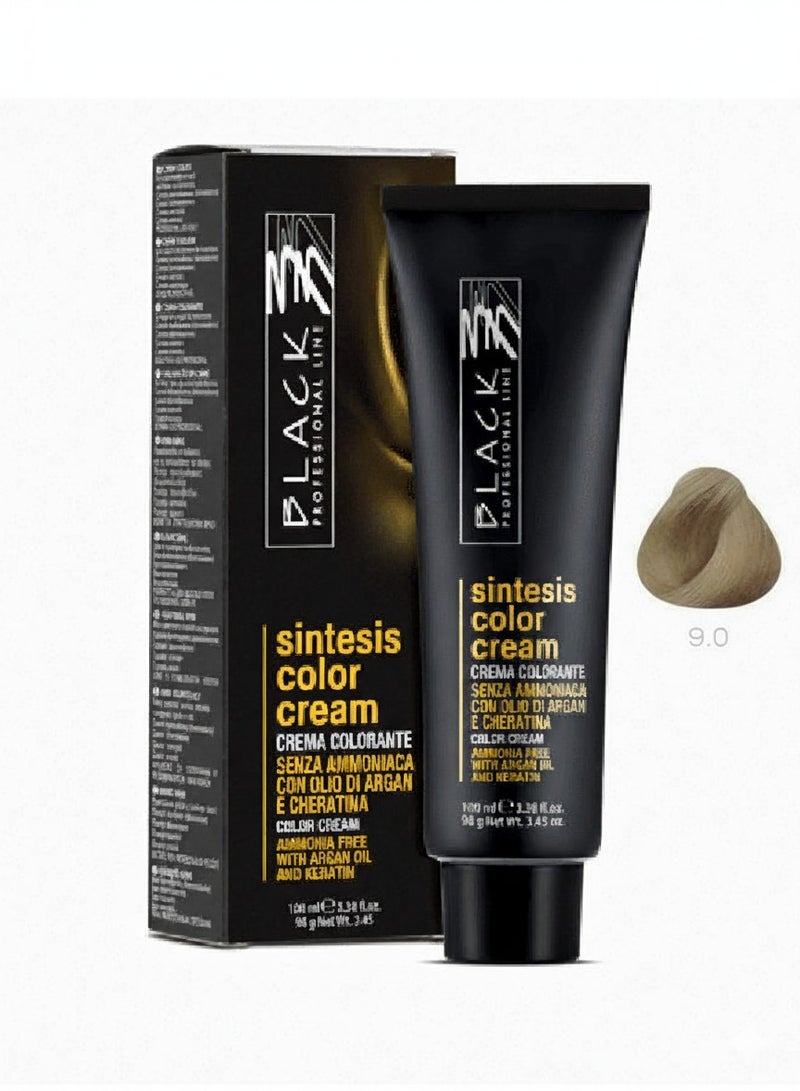 BLACK PROFESSIONAL LINE Black Professional Sintesis Color Cream 9.0 Ultra Light Blond – Ammonia Free with Argan Oil & Keratin - Image 1