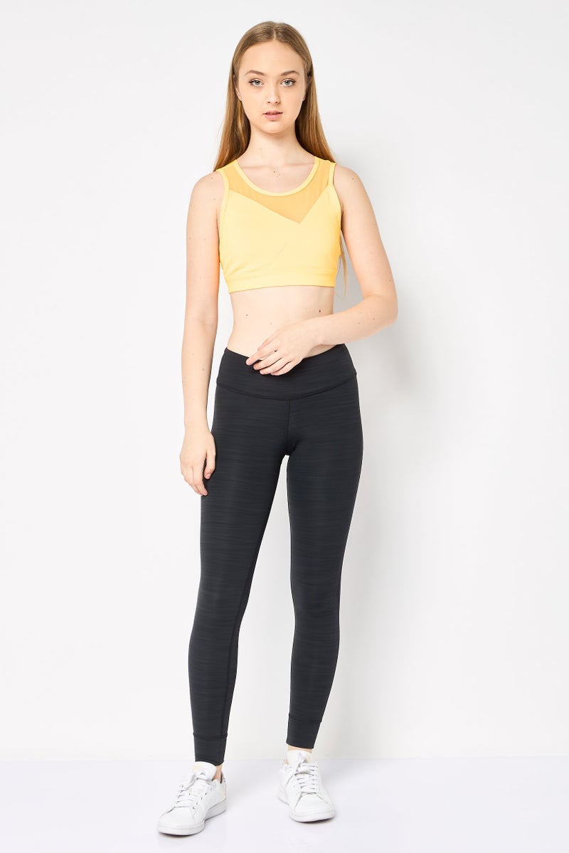 Reebok Women Padded Solid Training Sports Bra, Orange - Image 2