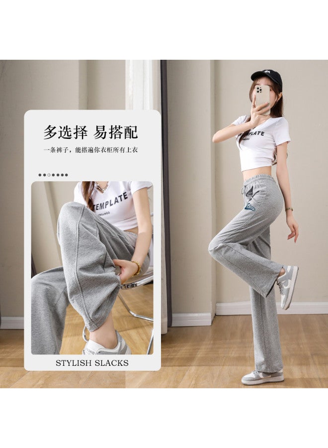 Baleno new Spring/autumn Pure Cotton Comfortable Printed Casual Pants For Women - Loose Drawstring Wide-leg Sport Pants - Image 5
