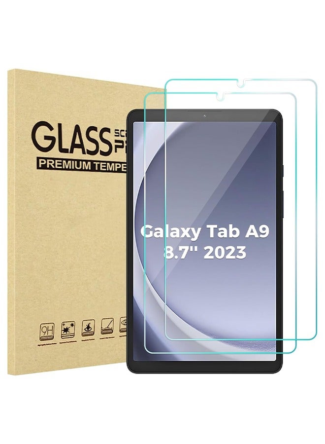واقي شاشة من قطعتين لجهاز Galaxy Tab A9 مقاس 8.7 بوصة 2023 - زجاج مقسّى عالي الوضوح بصلابة 9H، واقي شاشة شفاف عالي الوضوح لجهاز SM-X110/X115/X117 - Image 1