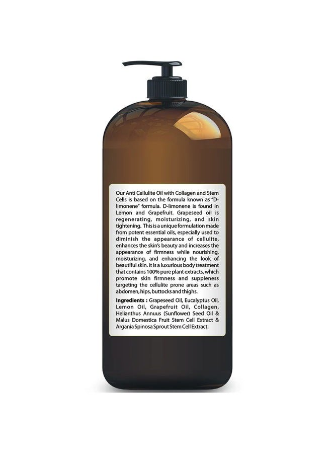 First Botany , Anti-Cellulite Massage Oil Infused with Collagen & Stem Cells - Natural Cellulite & Stretch Mark Treatment for Men & Women - 8 oz - Image 2