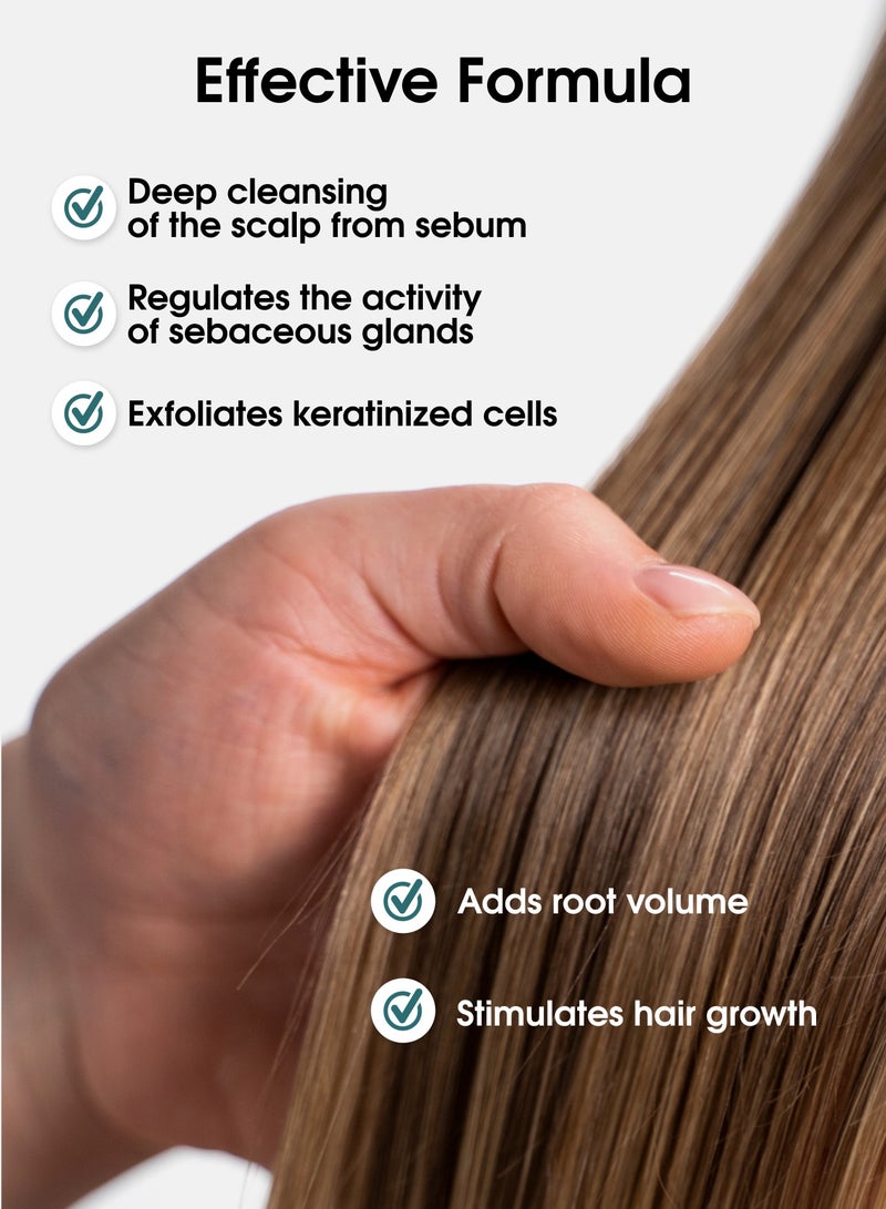 Tashe Carbon Scalp Peeling Mask with Volcanic Rhyolite & Zinc PCA for Deep Detox & Hair Growth Boost, 300 ml  - Image 2