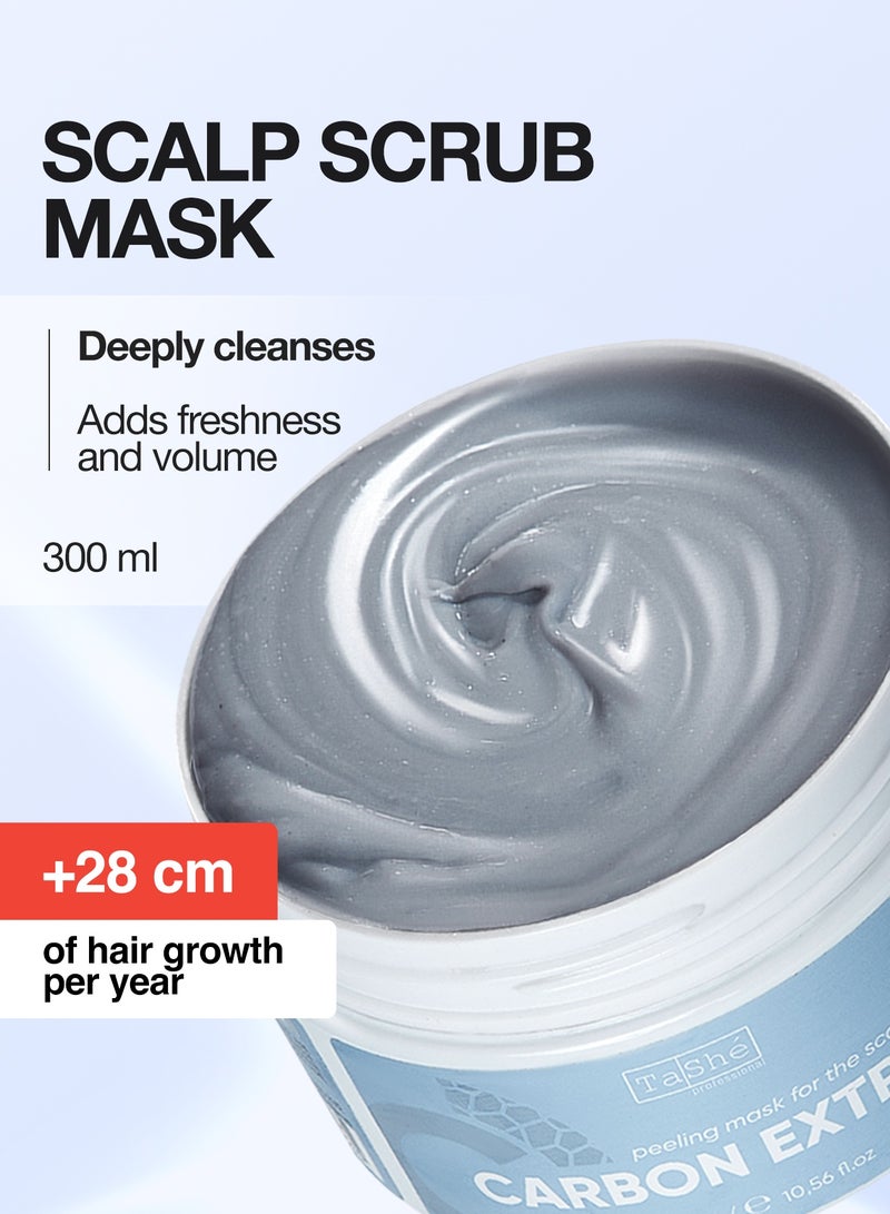 Tashe Carbon Scalp Peeling Mask with Volcanic Rhyolite & Zinc PCA for Deep Detox & Hair Growth Boost, 300 ml  - Image 1