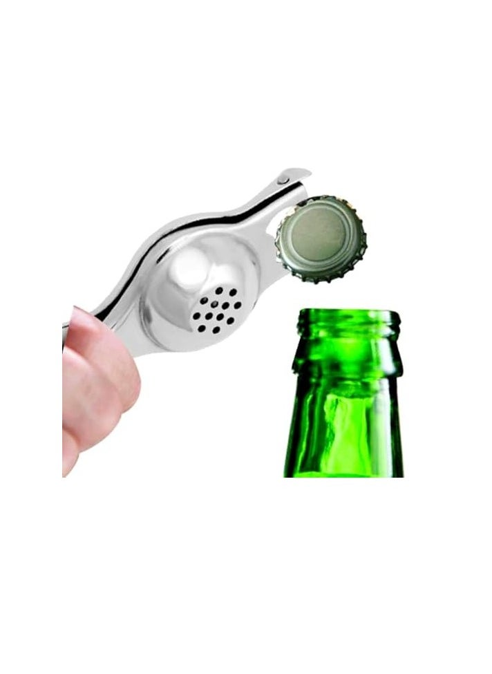 Anjali Kitchenware - Anjali Stainless Steel 3 in 1 Lemon Squeezer With Comfortable Handle, Helps Extracting Lemon Juice, Grating Cheese & Bottle Opener - Image 1