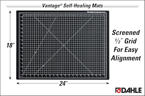 Dahle Vantage 10672 Premium Self-Healing Cutting Mat, 18"x24", 1/2" Grid, 5 Layers for Max Healing, Perfect for Crafts & Sewing, Black - Image 3