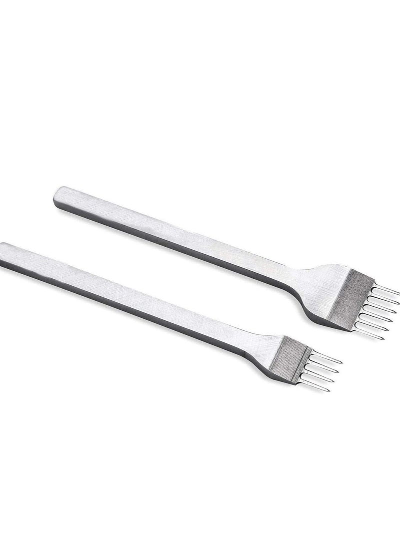 Bukela 4 Pcs Leather Prong Punch Tool Set, Leather Craft Tool Hole Punches, 1/2/4/6 Leather Prong Punch Leather Lacing Stitching Punch Tool for Leather Craft, Prong Lacing Stitching Punch (3mm) - Image 2