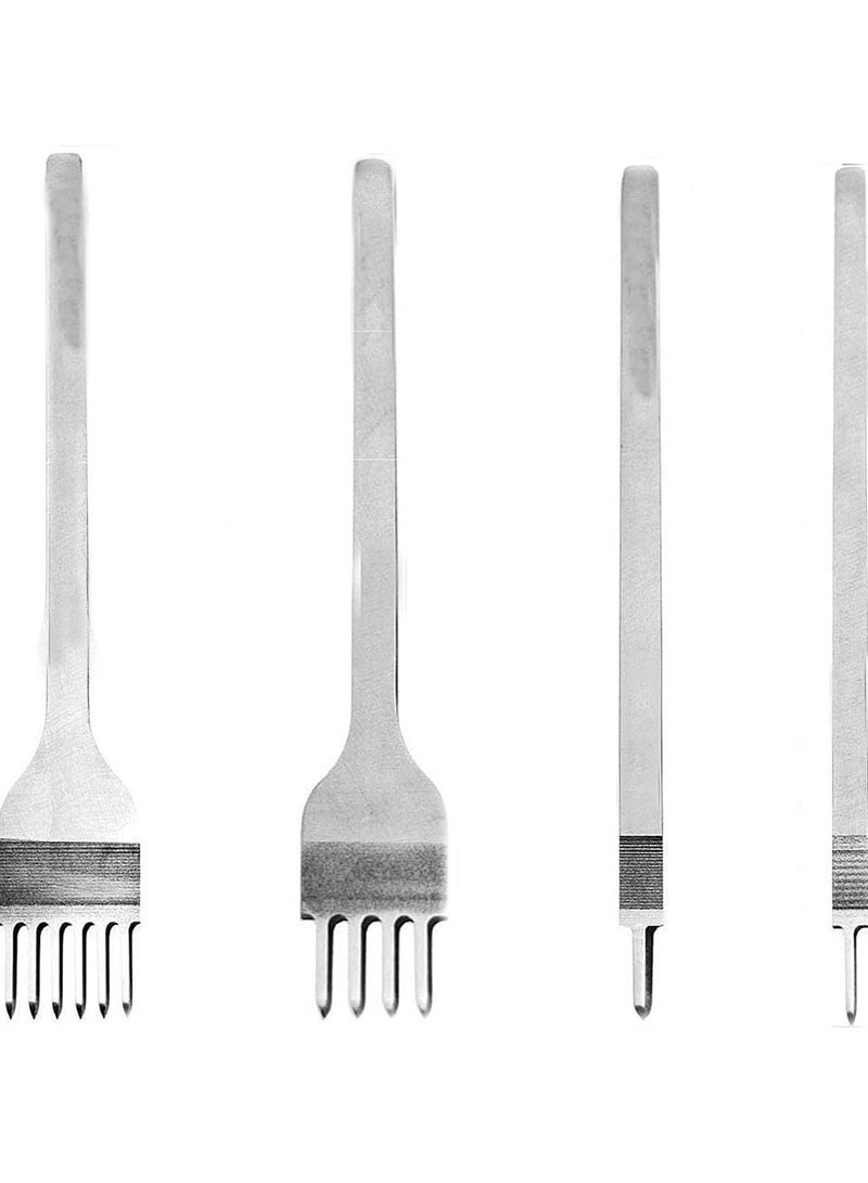 Bukela 4 Pcs Leather Prong Punch Tool Set, Leather Craft Tool Hole Punches, 1/2/4/6 Leather Prong Punch Leather Lacing Stitching Punch Tool for Leather Craft, Prong Lacing Stitching Punch (3mm) - Image 3