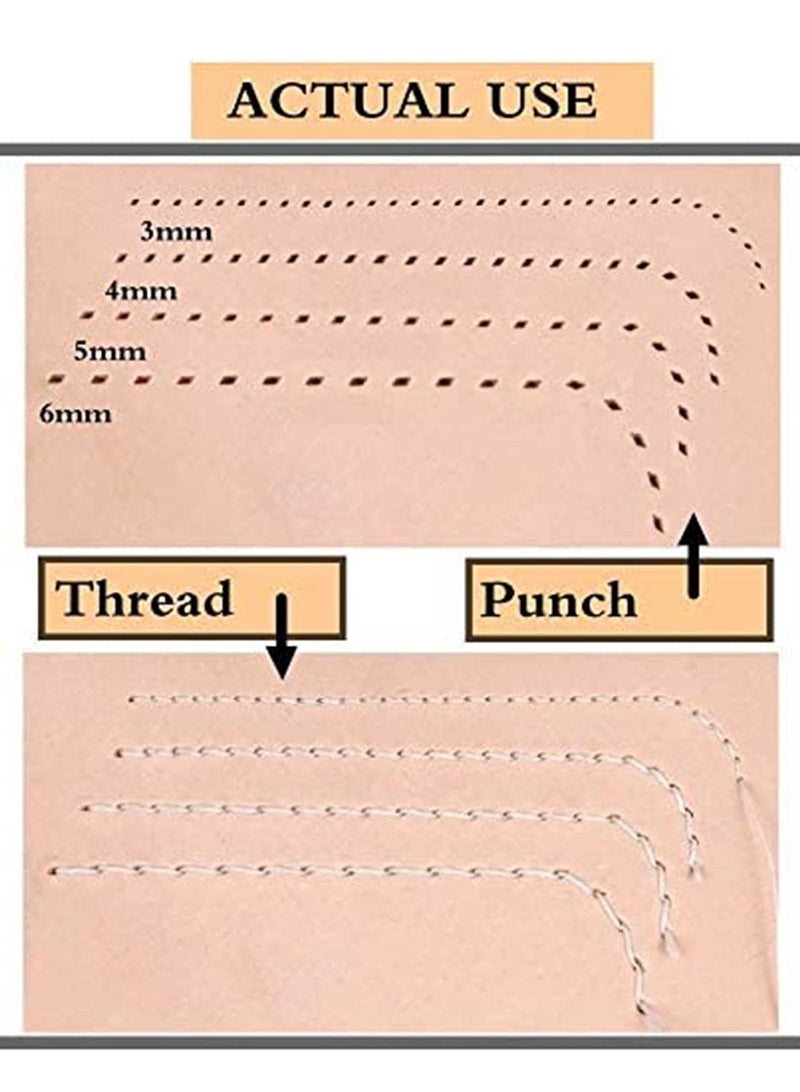 Bukela 4 Pcs Leather Prong Punch Tool Set, Leather Craft Tool Hole Punches, 1/2/4/6 Leather Prong Punch Leather Lacing Stitching Punch Tool for Leather Craft, Prong Lacing Stitching Punch (3mm) - Image 4