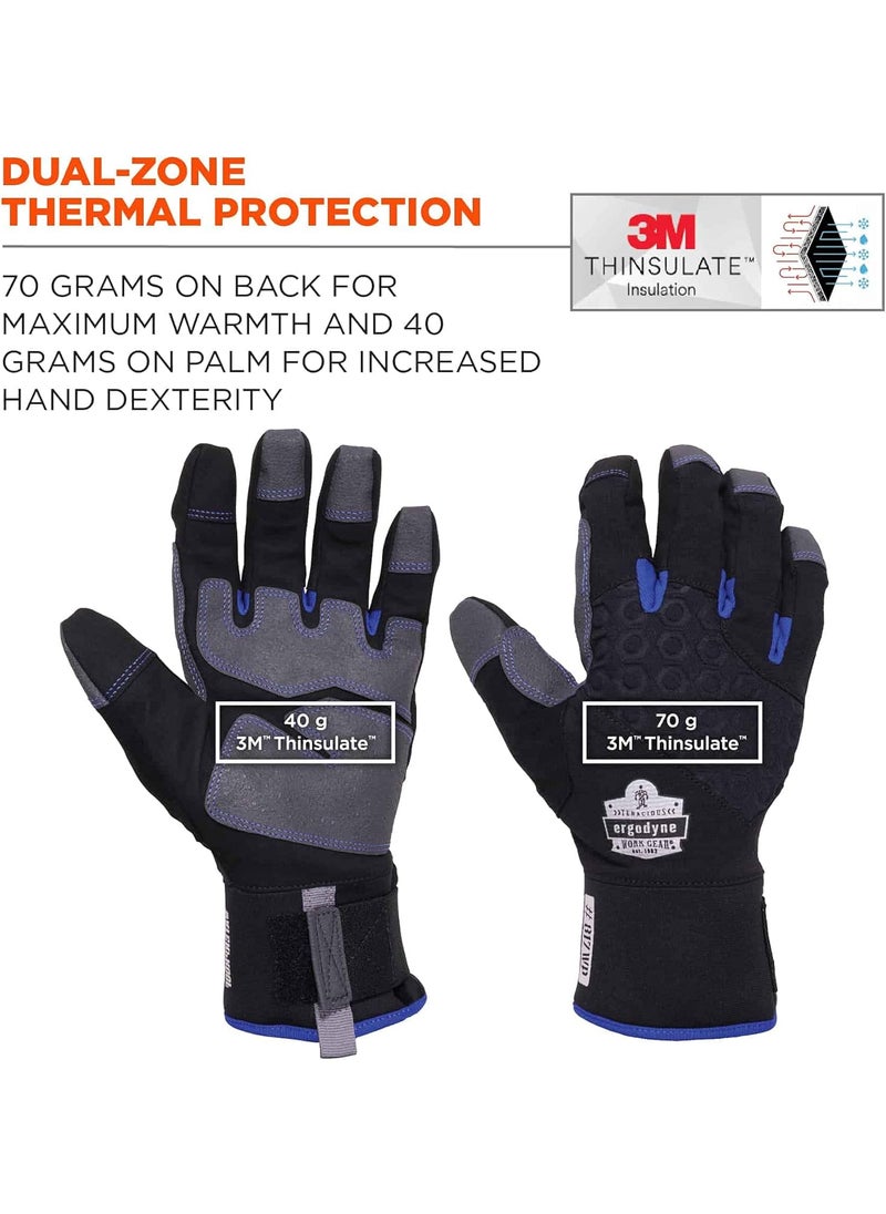 Ergodyne Ergodyne ProFlex 817WP Waterproof Work Gloves Thermal Insulated Touchscreen Reinforced Palms Black XLarge  - Image 3