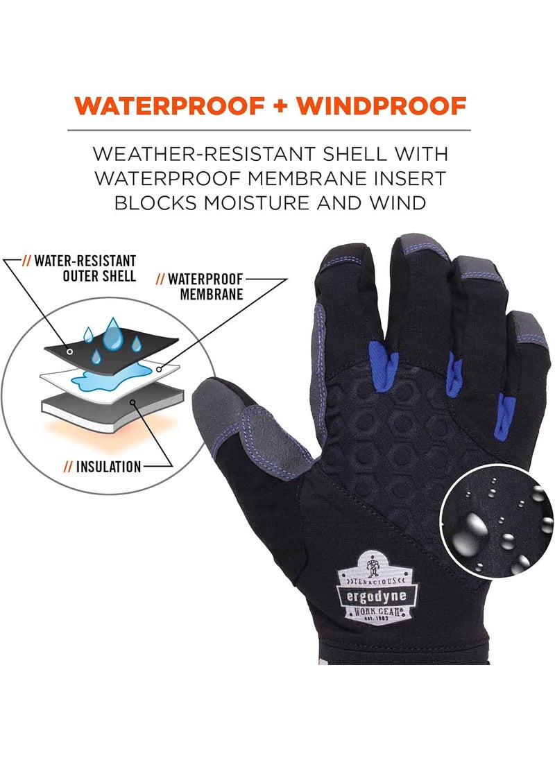 Ergodyne Ergodyne ProFlex 817WP Waterproof Work Gloves Thermal Insulated Touchscreen Reinforced Palms Black XLarge  - Image 2
