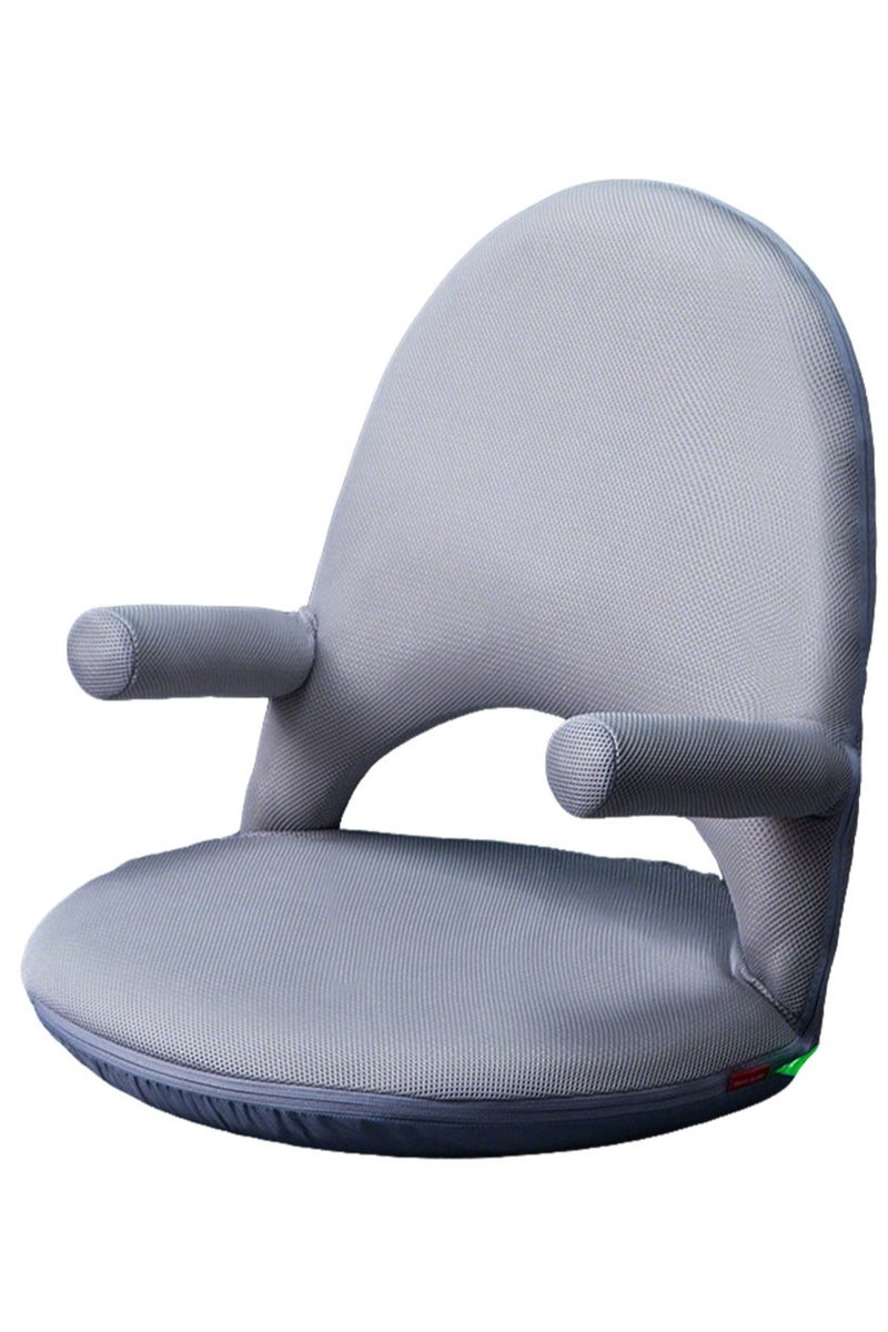 Apustim Floor Chair with Back and Armrests，42 Degree Adjustable Washable Floor Seat，Folding Deck Chair with Cushion for Yoga Meditation Adults Kids Classroom Play（Gray） - Image 1