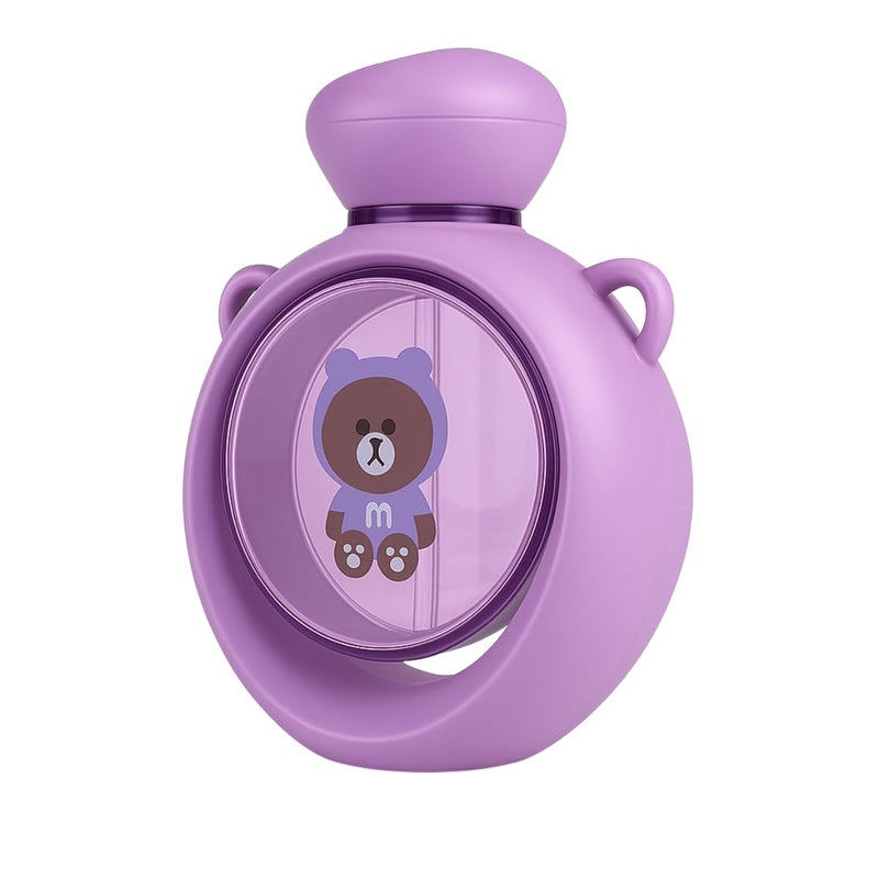 GUCHIGU Kids Sipper Bottle with Straw for Baby | Leak-Proof, BPA-Free Water Bottle with Cute Design Lid & Strap | Easy Grip, 360° Drinking | Baby Toddler Water Sipper Cup (Purple, 360ml) - Image 4