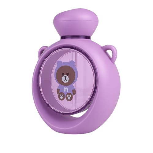 GUCHIGU Kids Sipper Bottle with Straw for Baby | Leak-Proof, BPA-Free Water Bottle with Cute Design Lid & Strap | Easy Grip, 360° Drinking | Baby Toddler Water Sipper Cup (Purple, 360ml) - Image 1