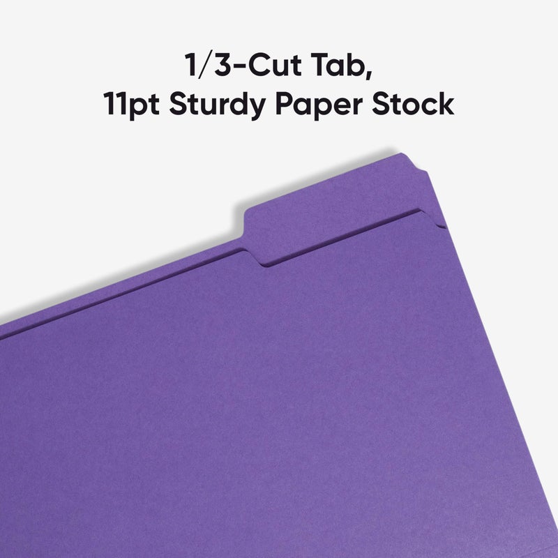Smead Standard File Folders, 100 Count, Purple, 1/3-Cut Tabs, Letter Size (13043) - Image 4