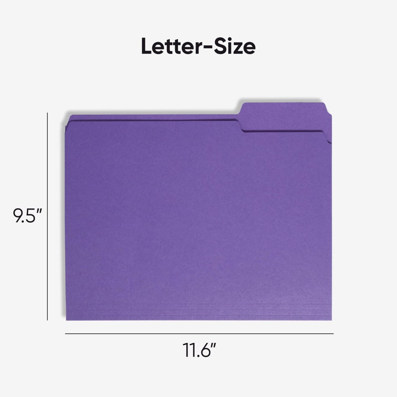 Smead Standard File Folders, 100 Count, Purple, 1/3-Cut Tabs, Letter Size (13043) - Image 2