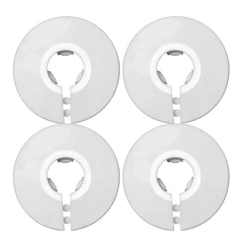 shenghang Fit 1/2 Inch Flange Water Pipe Cover Decoration 16mm(5/8") Escutcheon Plate Plastic PP White Snap-On Escutcheon Plate Cover for Wall Pipe Tube Decoration (16) - Image 1