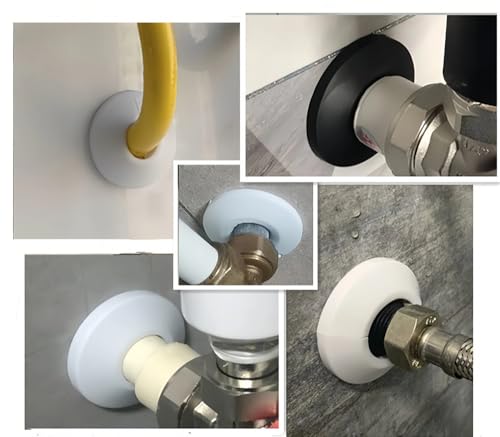 shenghang Fit 1/2 Inch Flange Water Pipe Cover Decoration 16mm(5/8") Escutcheon Plate Plastic PP White Snap-On Escutcheon Plate Cover for Wall Pipe Tube Decoration (16) - Image 3