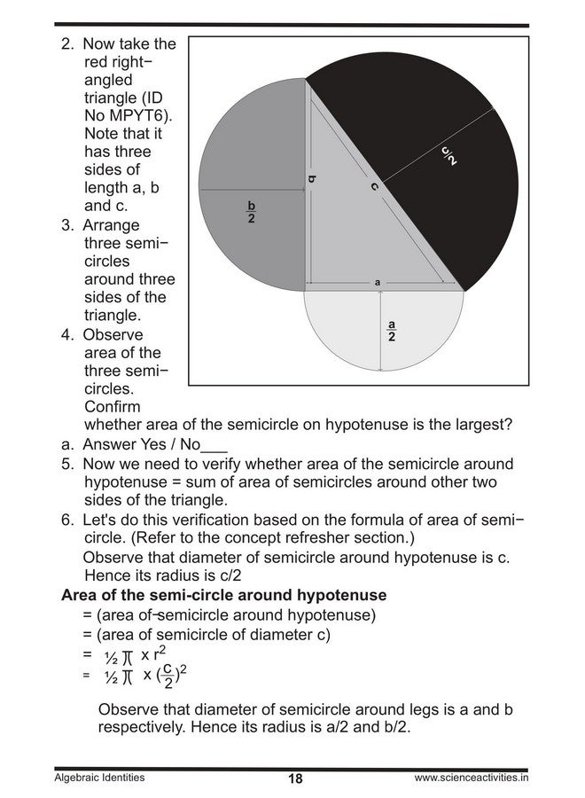 Pythagoras Theorem and Right Angle Triangle Property Puzzle and Board Game Like Activity DIY Kit Innovative Math Made Easy Series Educational Gift School Project