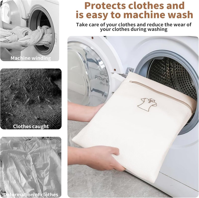 Travel Curry Travel Curry Laundry Clothes Washing Bag with Zippper for Delicate Clothes Stockings Underwear Bras Lingerie Tops Socks Pants for Washing Machine Premium Honeycomb Mesh Top Bag 50x60 cm  - Image 5