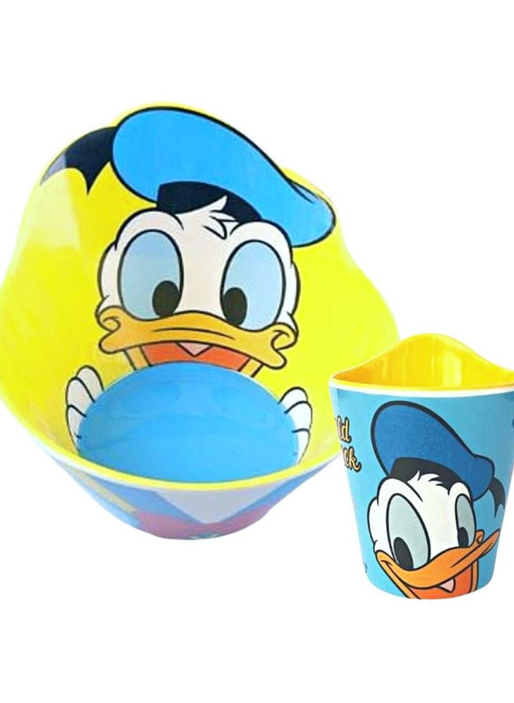 Disney Melamine Anti Shock Drop Proof Dining Bowl and Cup Set for Kids and Toddlers Age 3+ above - Image 1