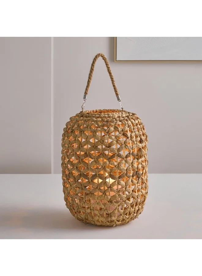 Home Box Willa Gourd Grass Lantern with Glass Votive 15 x 40 x 15 cm
