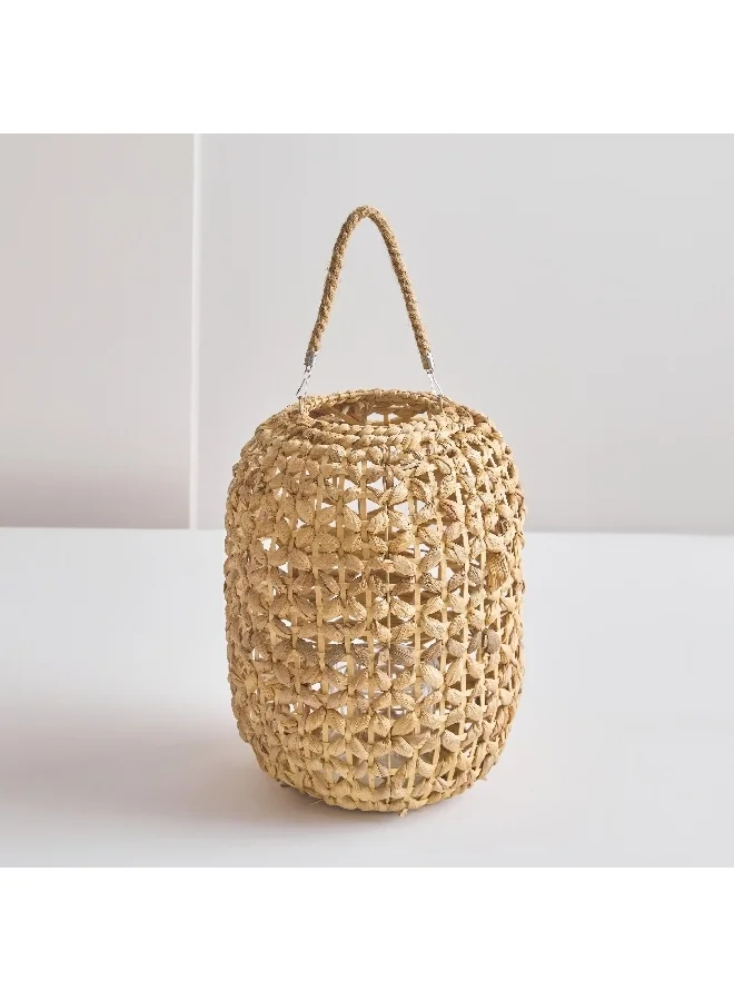 Home Box Willa Gourd Grass Lantern with Glass Votive 15 x 40 x 15 cm