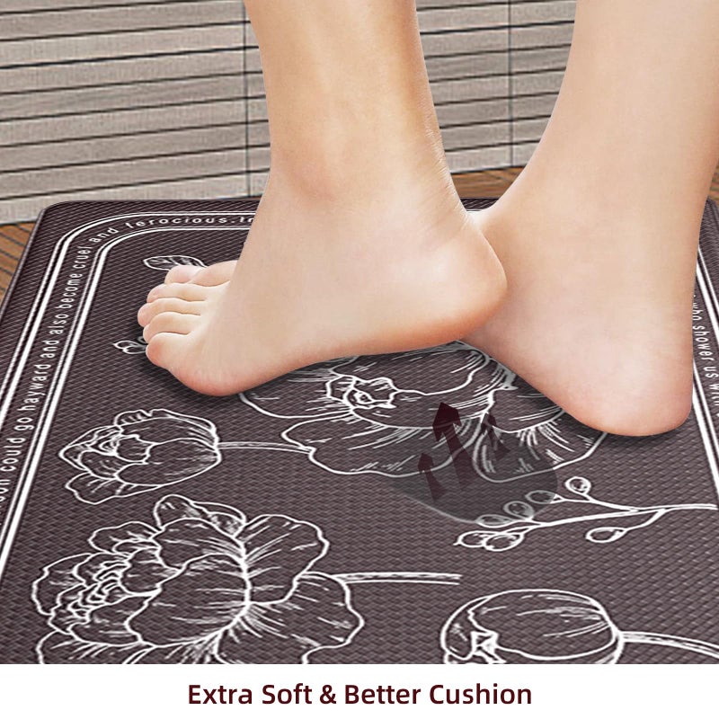ROTTOGOON Kitchen Floor Mat Set of 2, Cushioned Anti Fatigue Kitchen Mat 17"x47"+17"x29", Non-Slip Waterproof Kitchen Rug, Premium PVC Comfort Kitchen Mats and Rugs for Kitchen, Office, Home, Laundry - Image 5