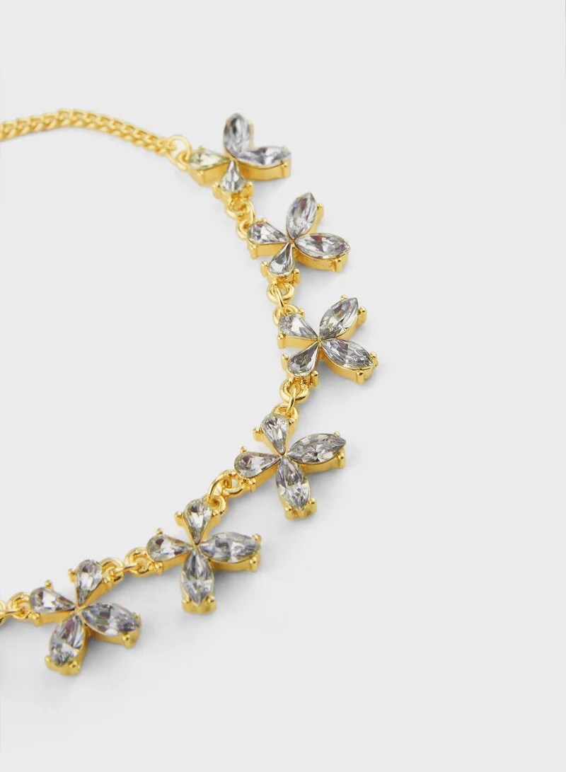 ايلا 2 Pack Floral Stone Detail Anklet