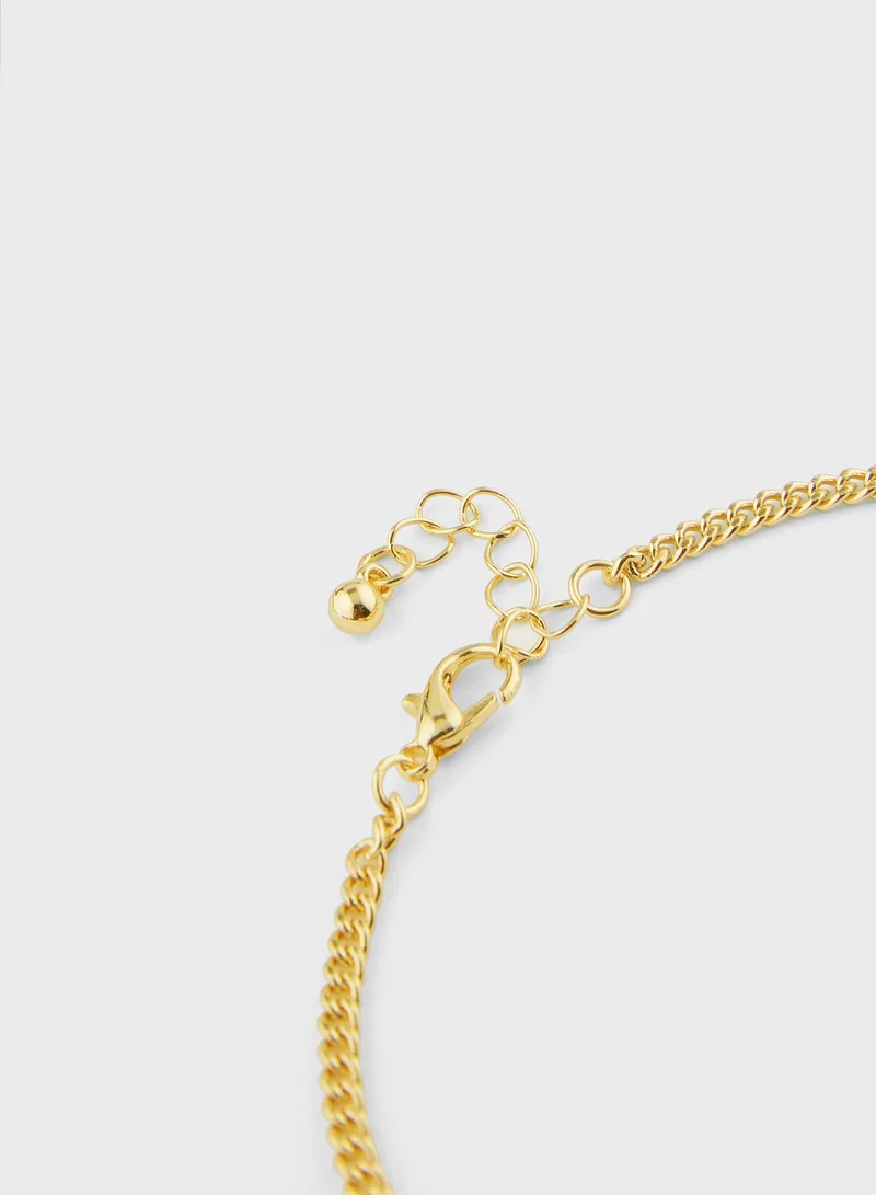 ايلا 2 Pack Floral Stone Detail Anklet