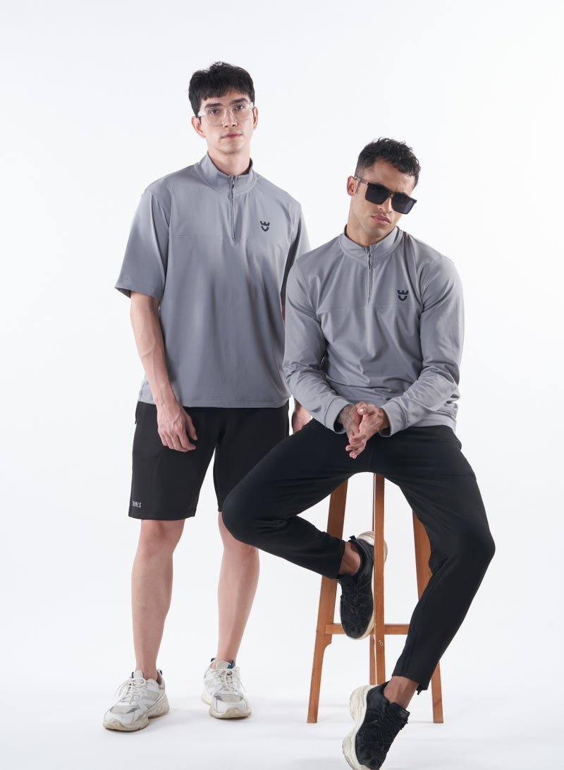 GENRLS Men's Quarter-Zip Active Jacket 2-Piece Set – Full & Half Sleeve - Image 4