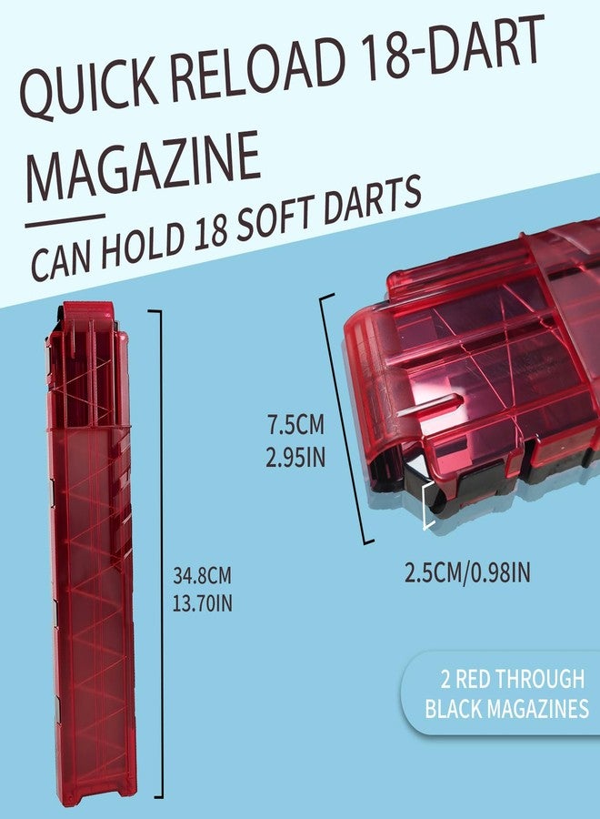 WALWAL 18 Darts Magazine,Compatible for Nerf Ultra Magazine, Soft Bullet Quick Reload Ammo Clips (Black Red, 2 Pcs) - Image 2